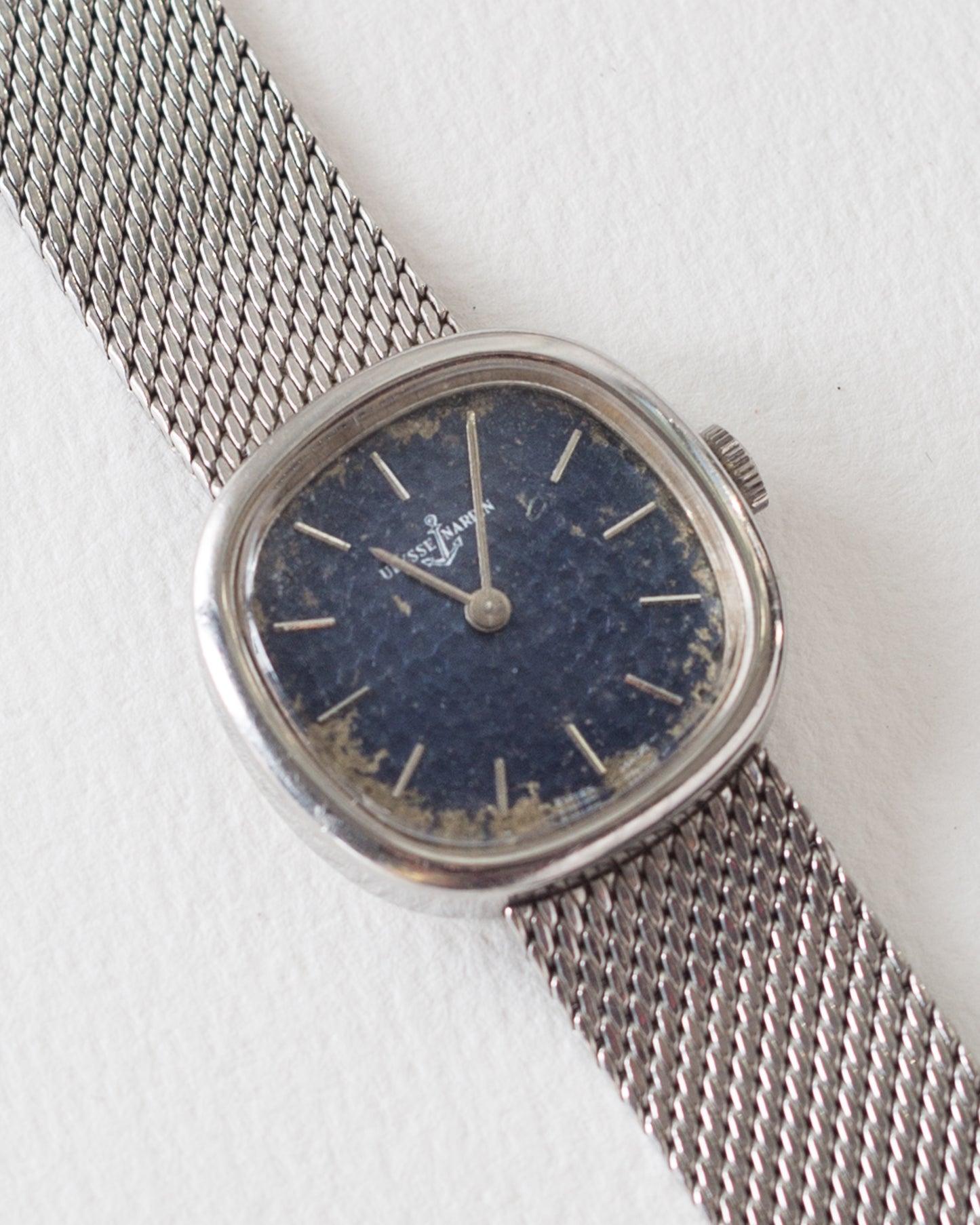 Rare 70s Ulysse Nardin Hand Wound Hammered Dial