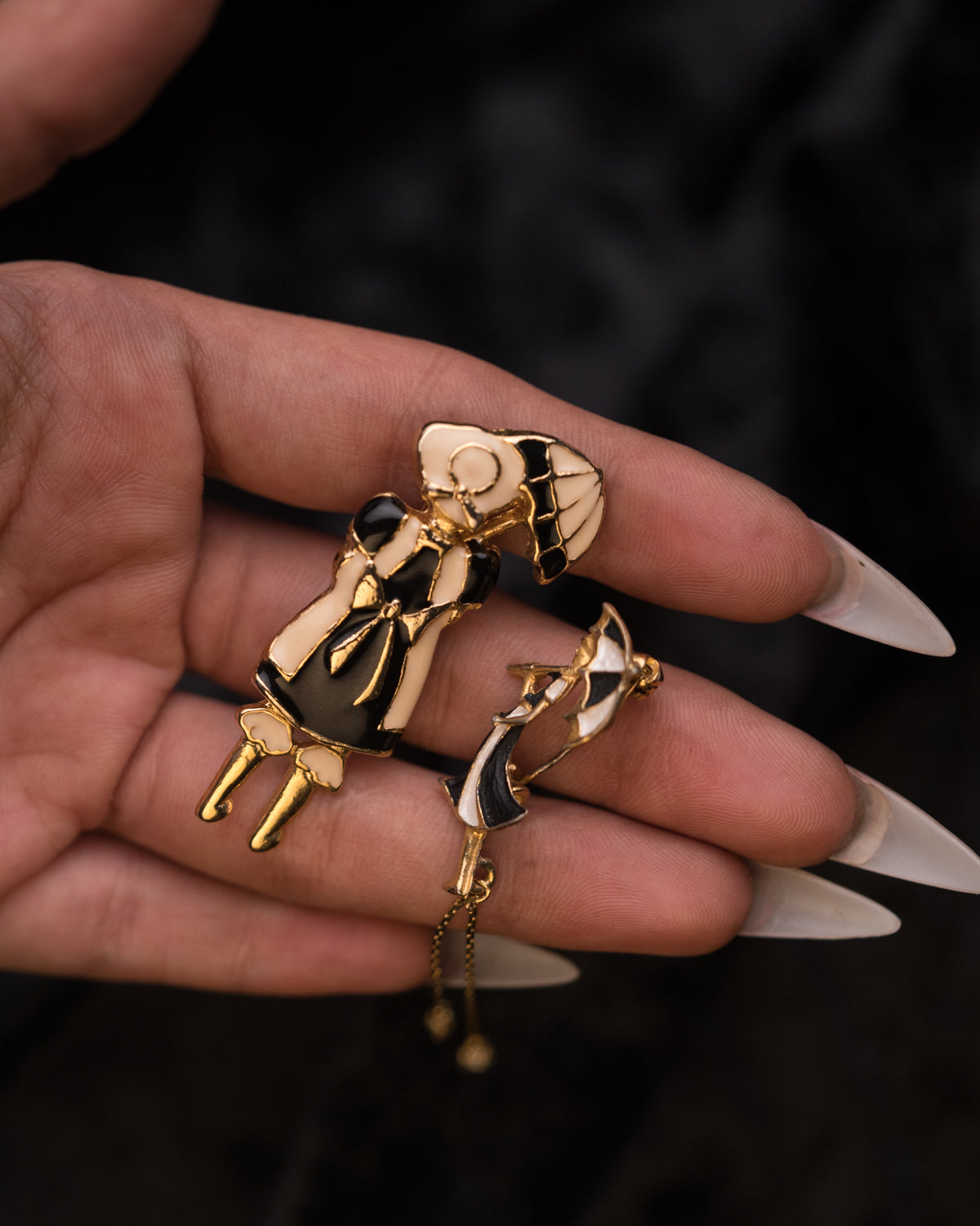 Enamel Umbrella Brooch