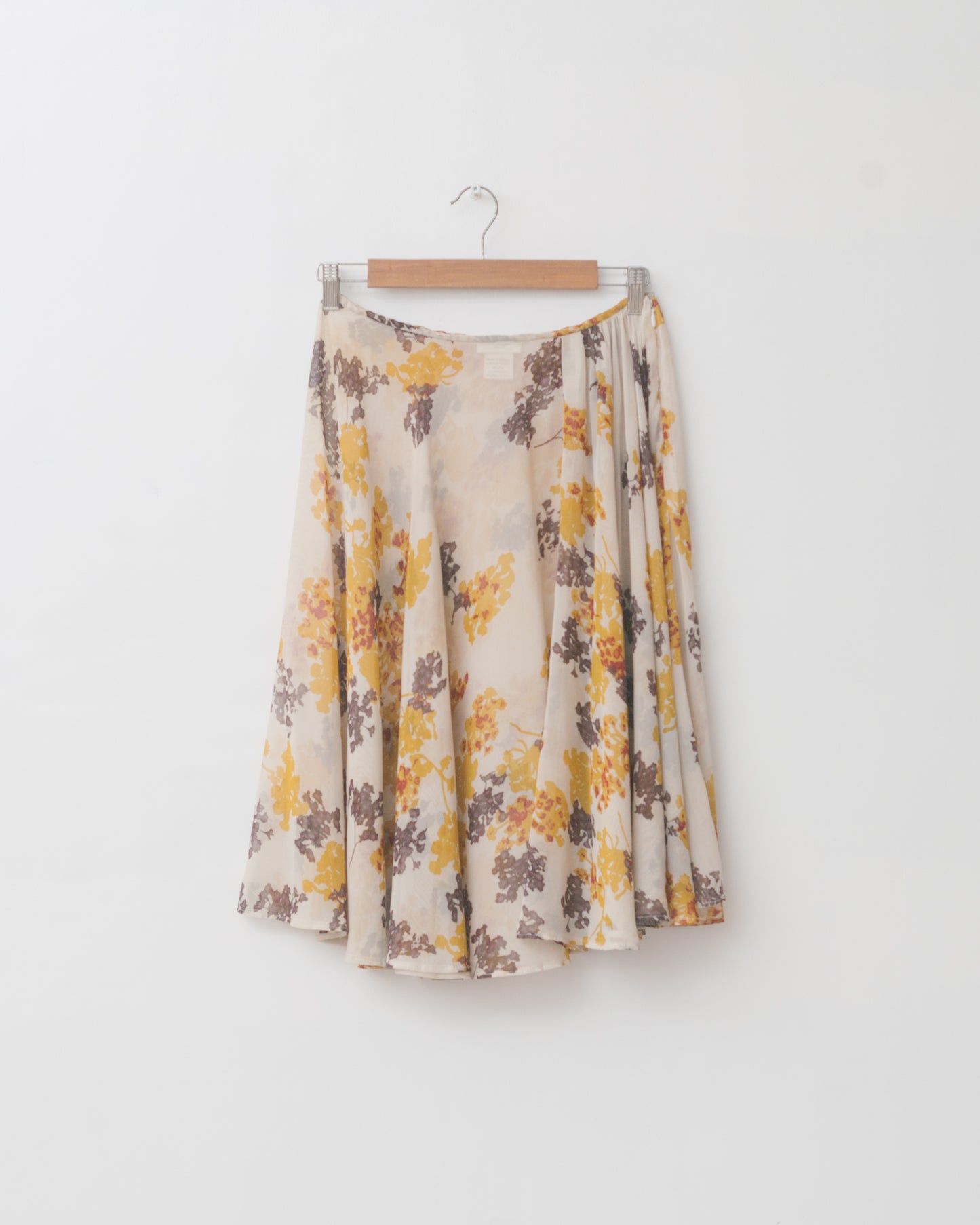 Sheer Floral Printed Skirt / Cape