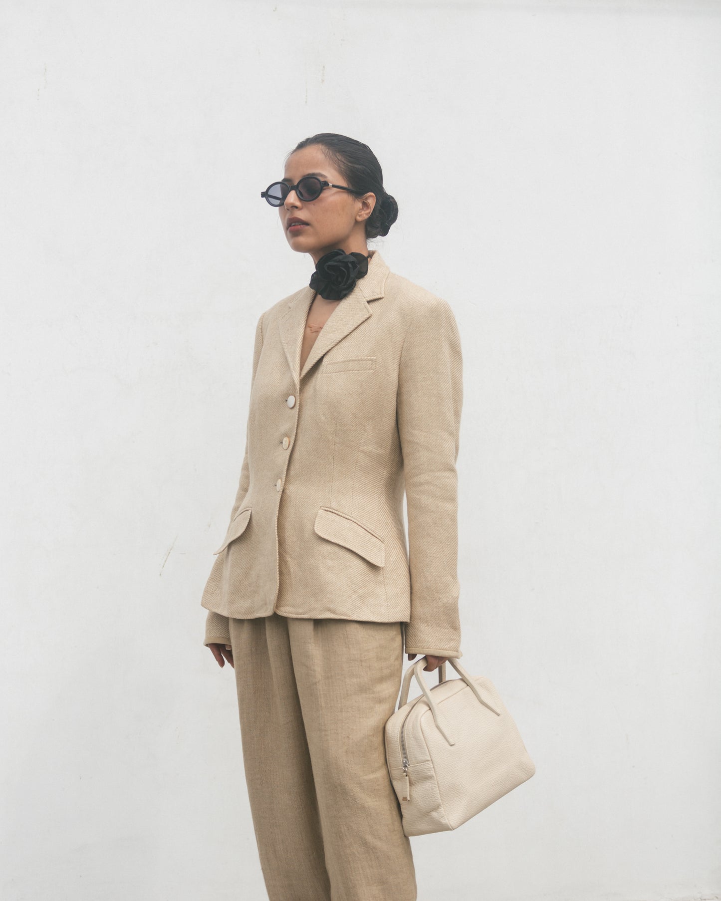 Custom Tailored Linen & Mulberry Silk Blazer