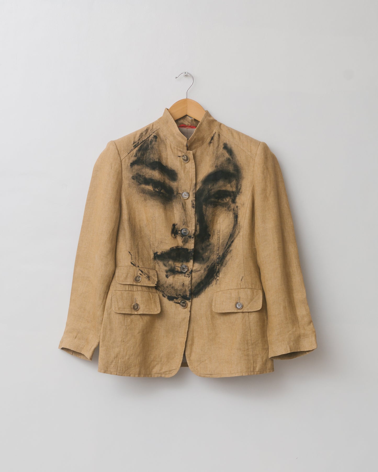 Handpainted Portrait Blazer in Linen