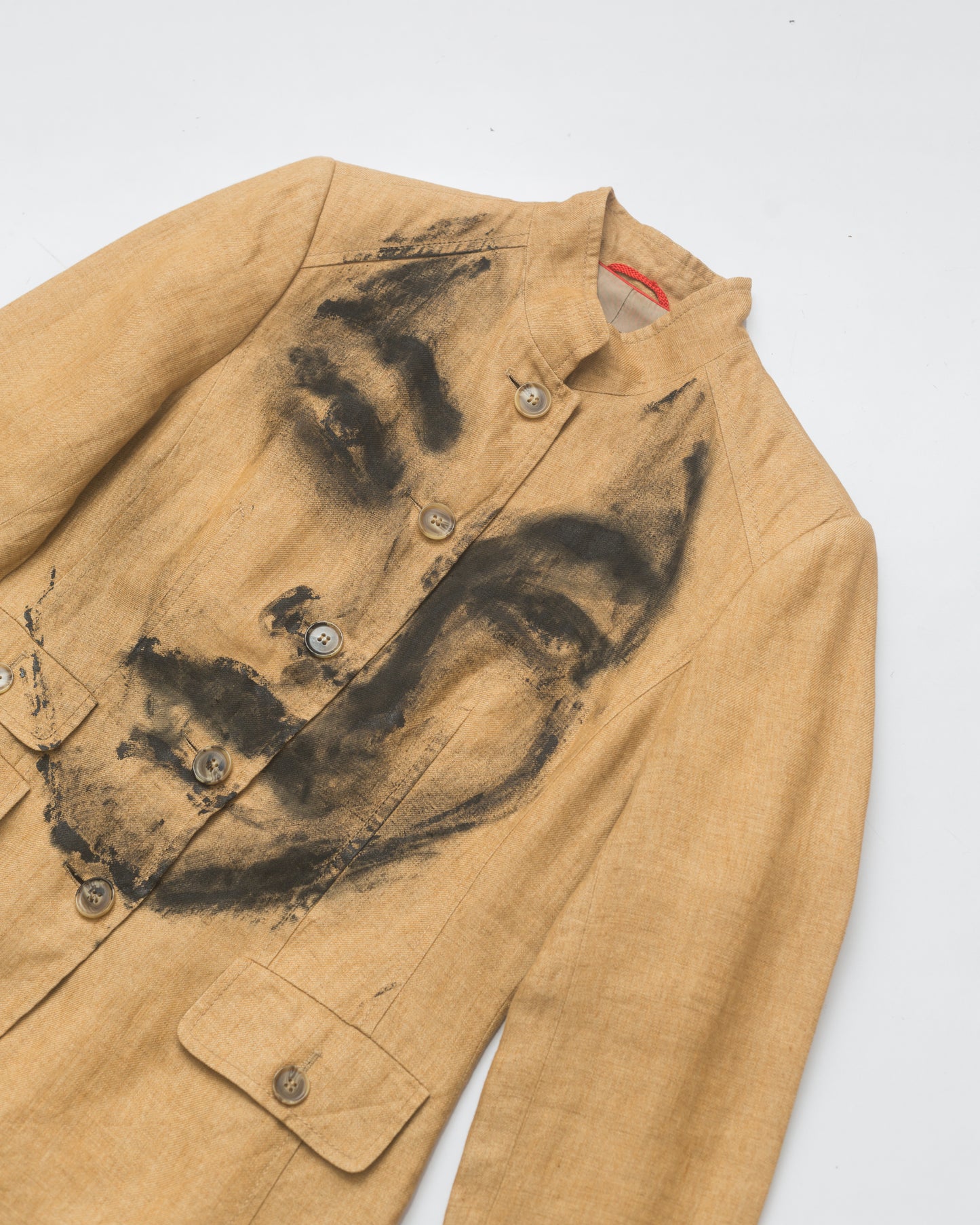 Handpainted Portrait Blazer in Linen
