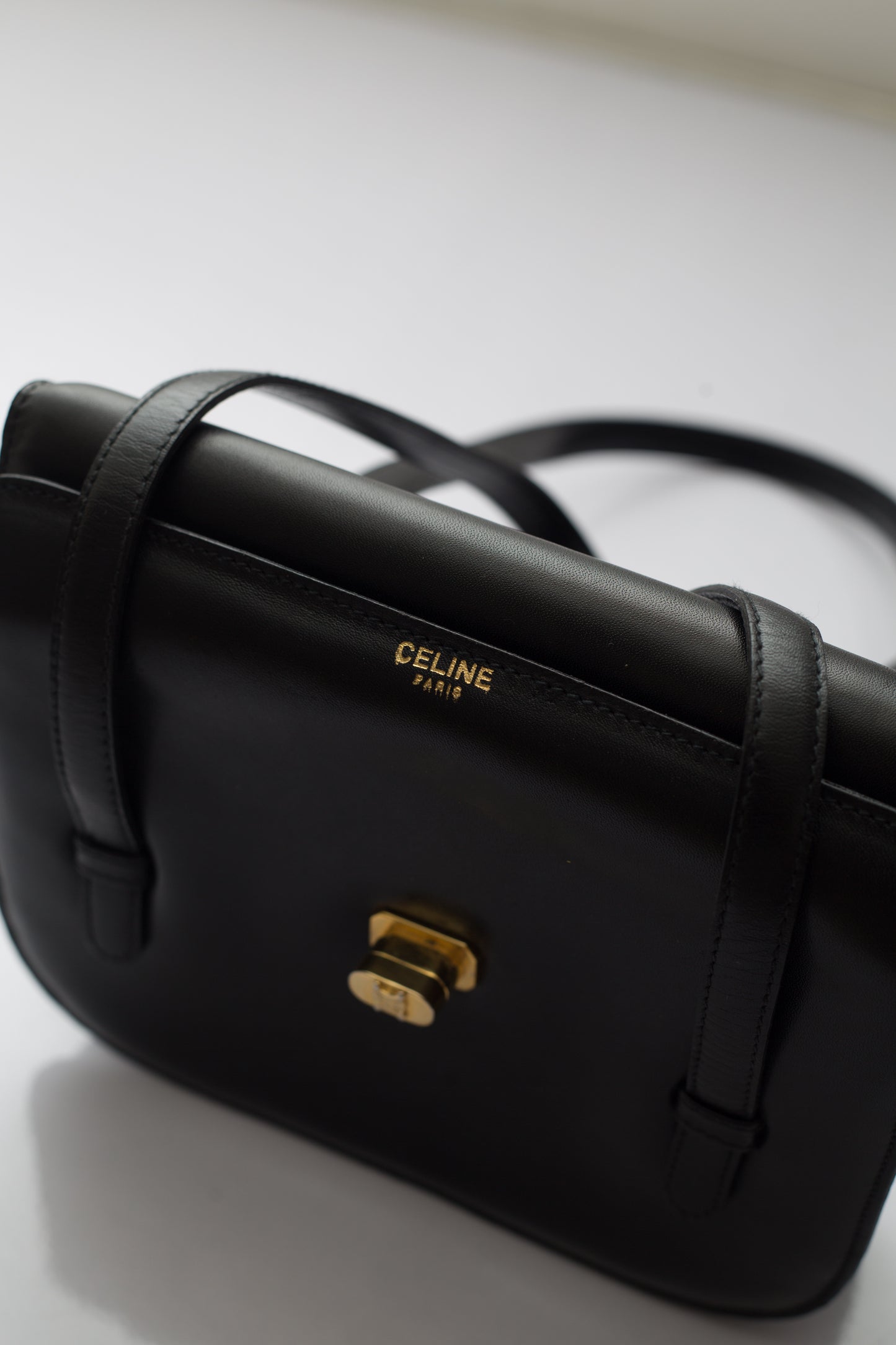 Vintage Celine Box Calf Shoulder Bag