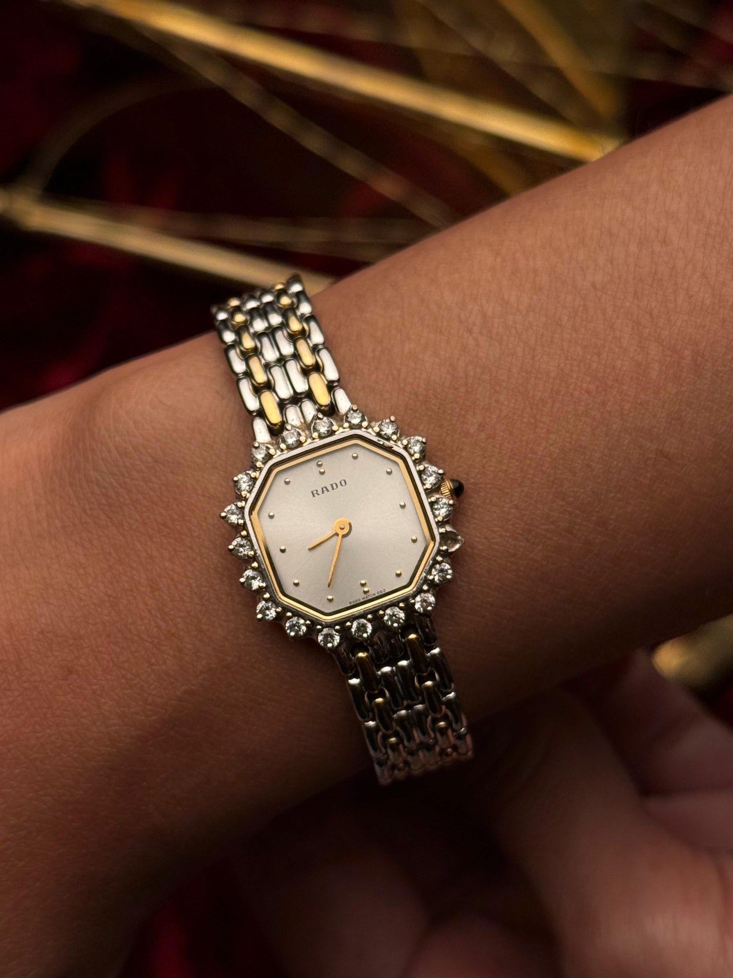 1990s Vintage Rado Diamond Bezel