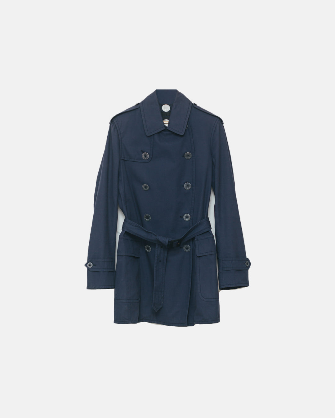 Alexander McQueen Navy Belted Trench