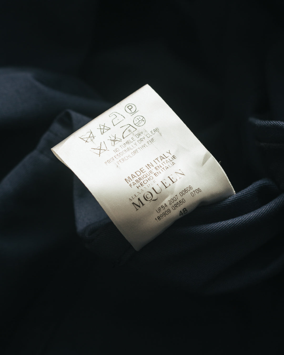 Alexander McQueen Navy Belted Trench