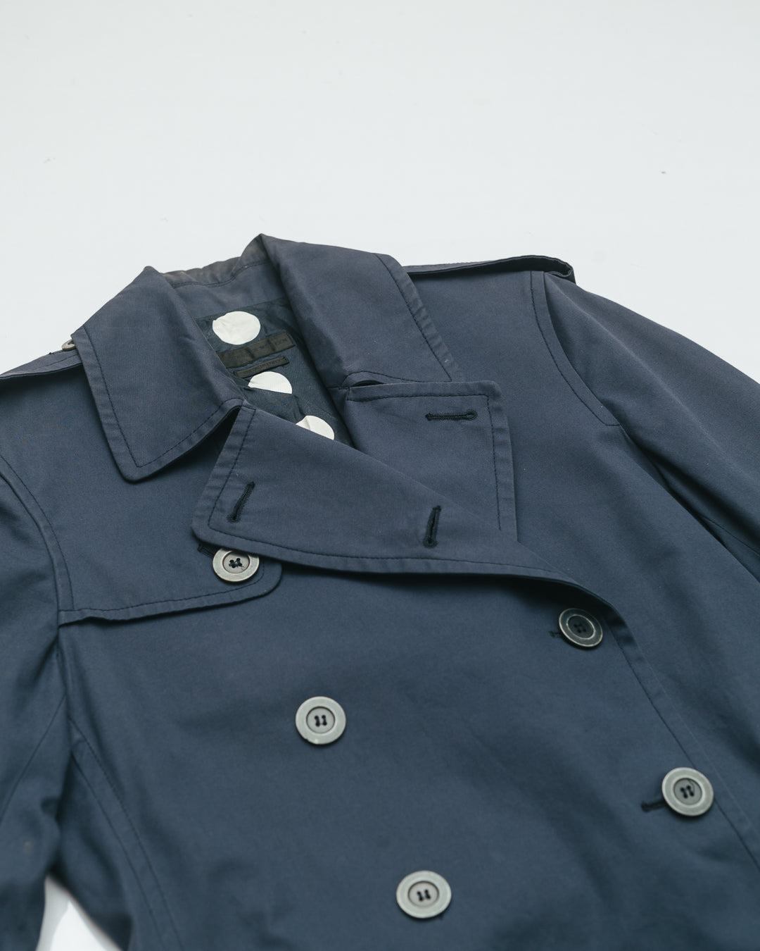 Alexander McQueen Navy Belted Trench