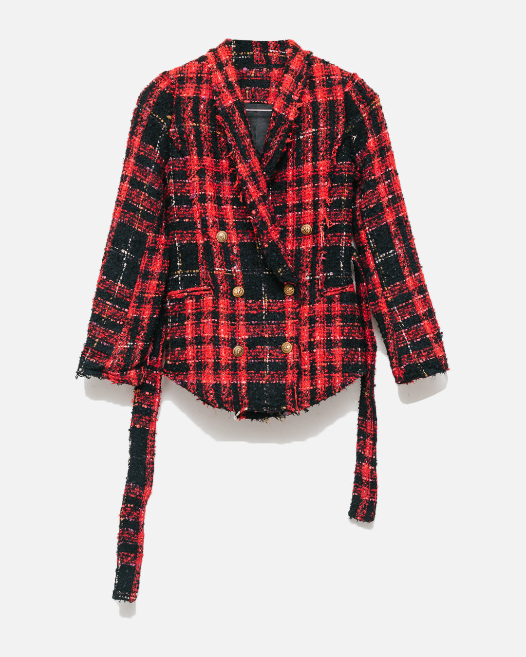 Balmain Tweed Belted Blazer