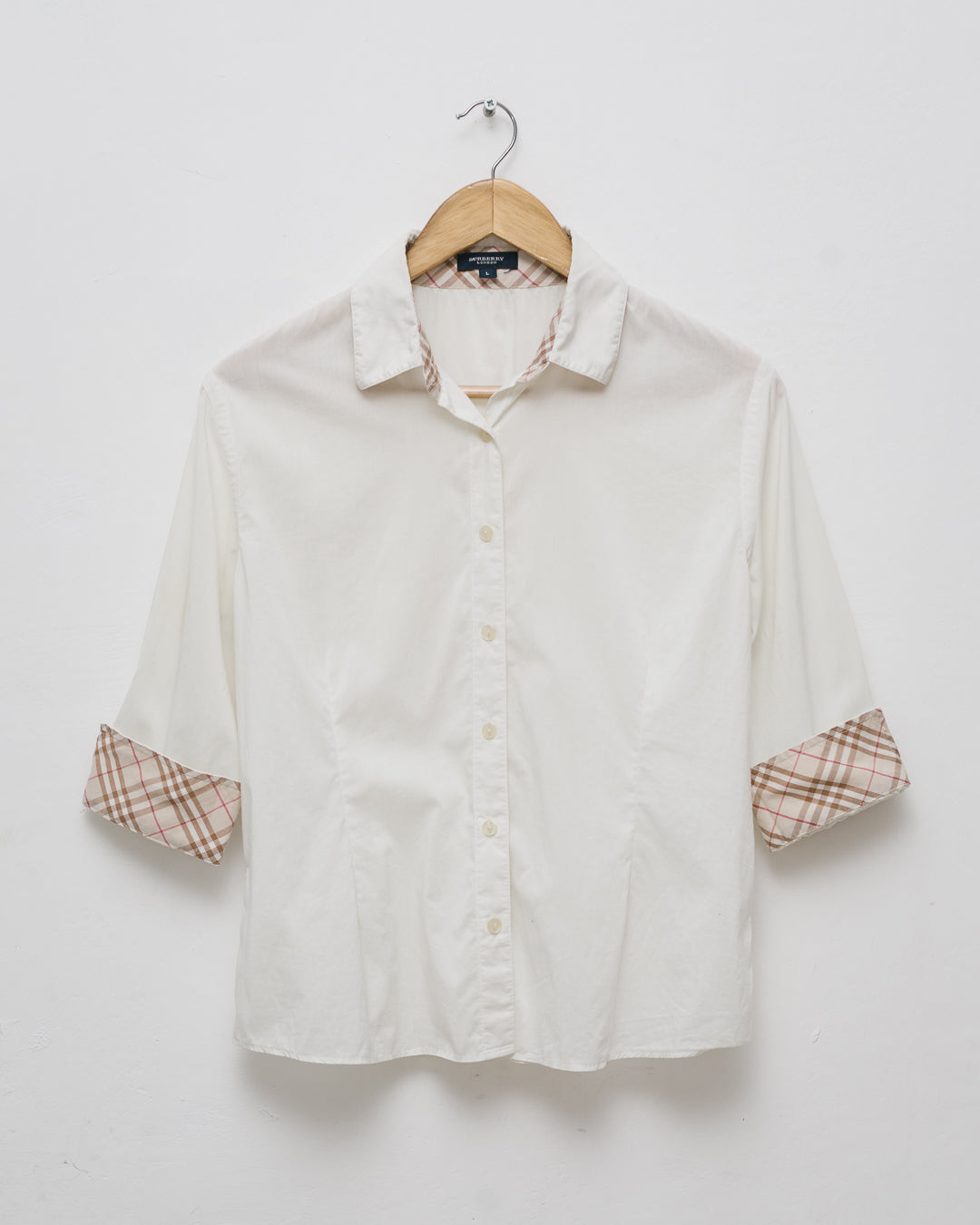 Burberry Check Detail Button Down