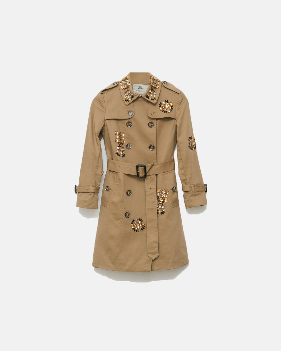 Burberry Embellished Double Breasted Trench Dress