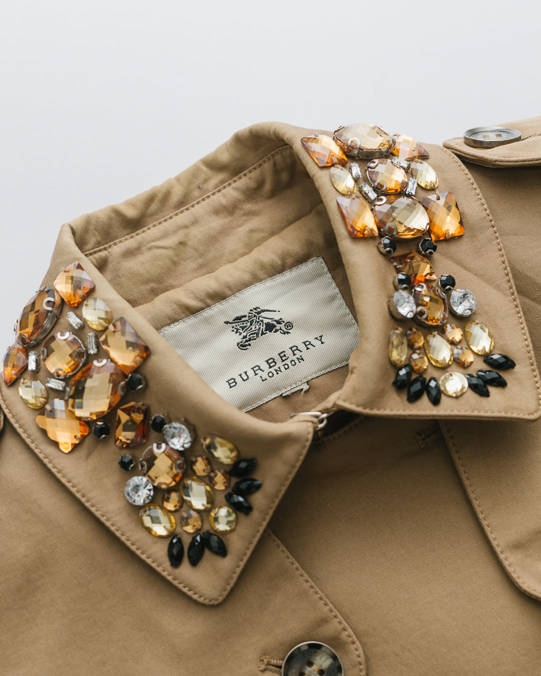 Burberry Embellished Double Breasted Trench Dress