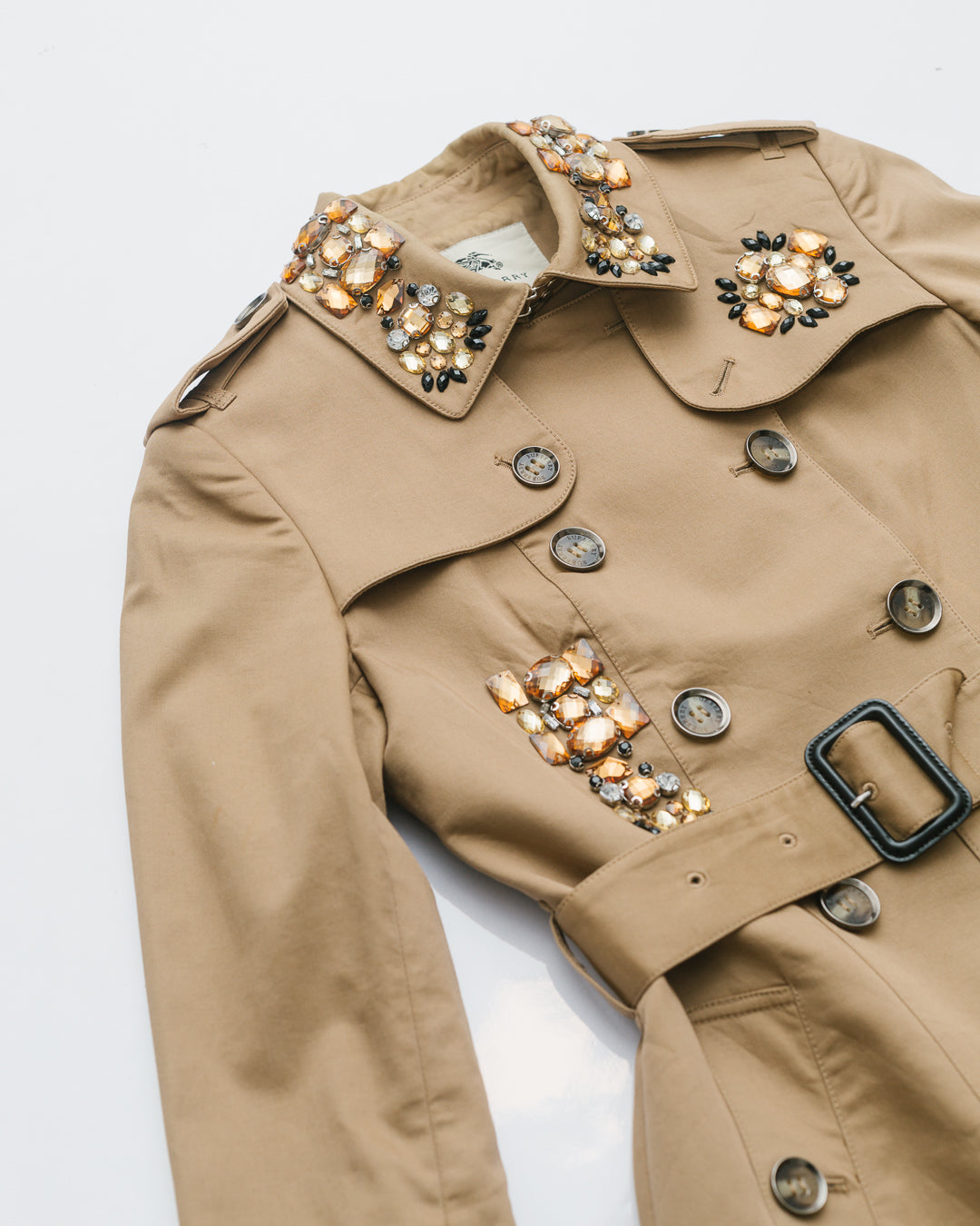 Burberry Embellished Double Breasted Trench Dress