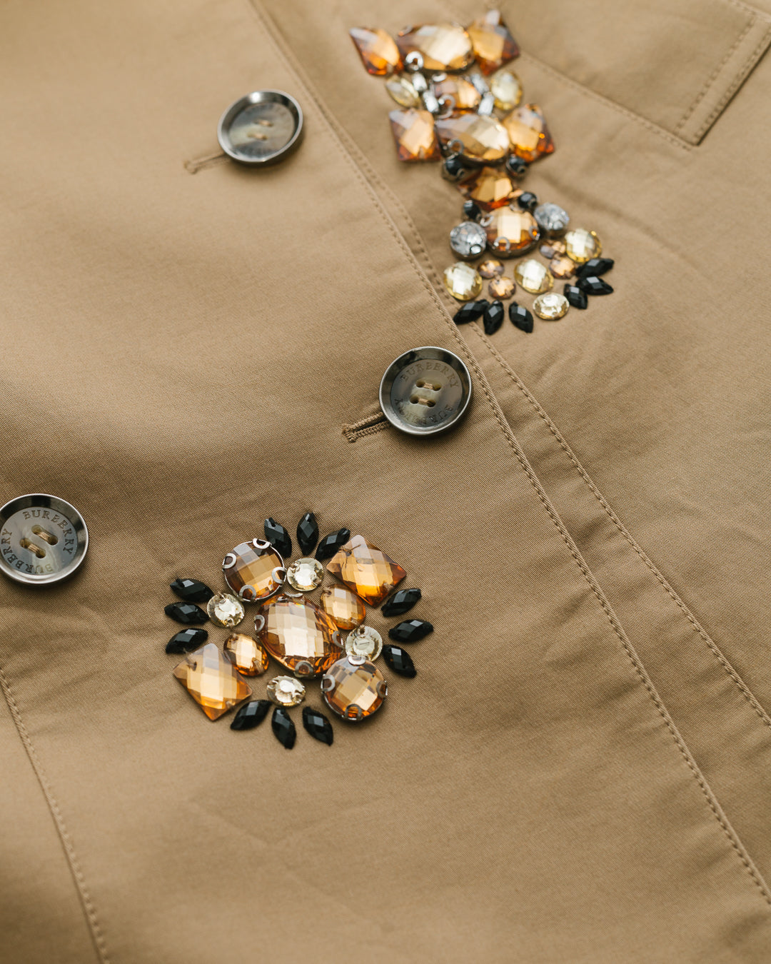 Burberry Embellished Double Breasted Trench Dress