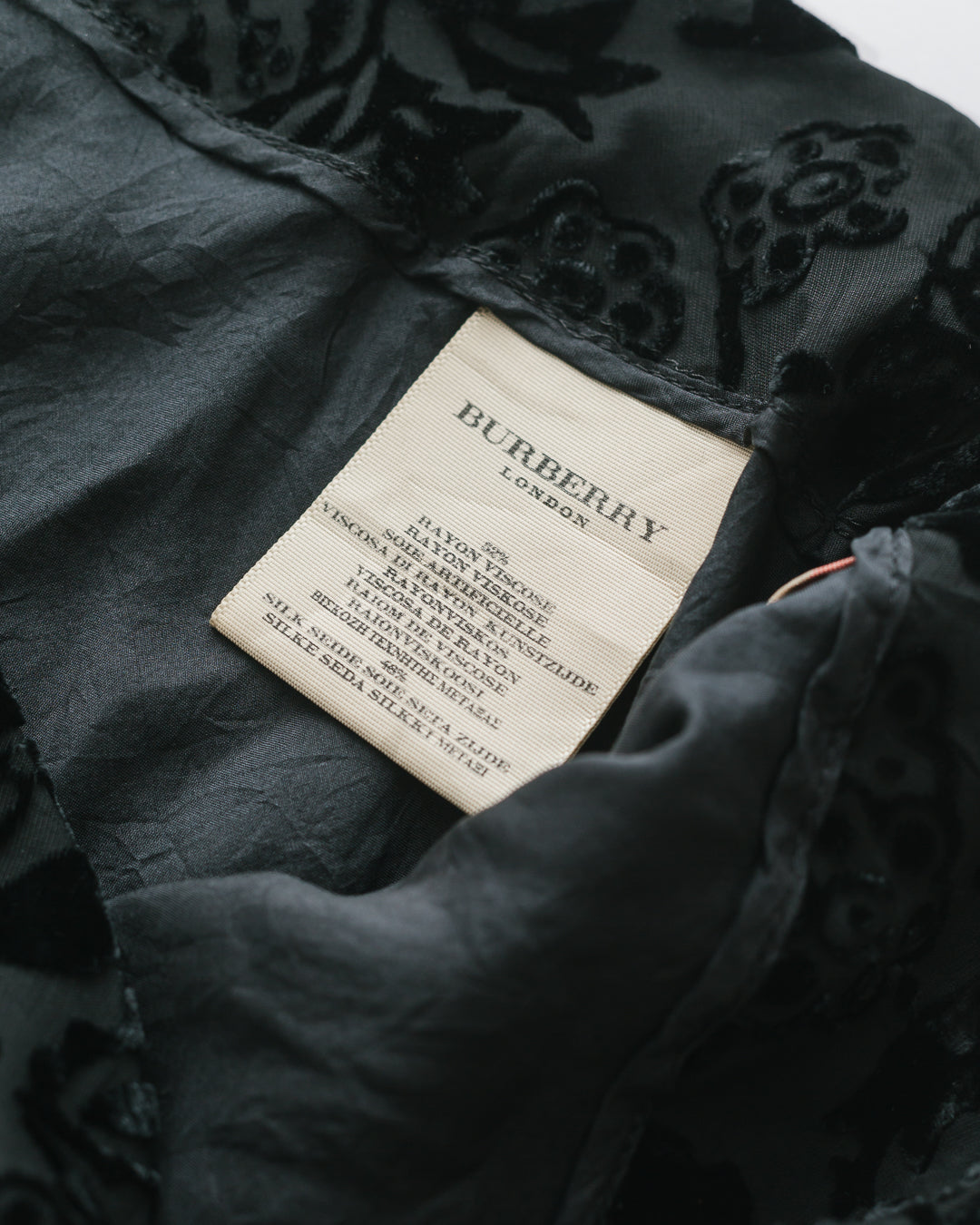 Burberry Floral Embossed Silk Skirt