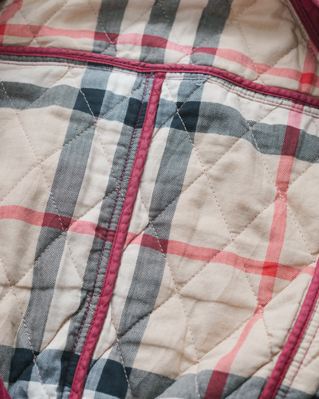 *Burberry Fuchsia Quilted Zip Up Jacket