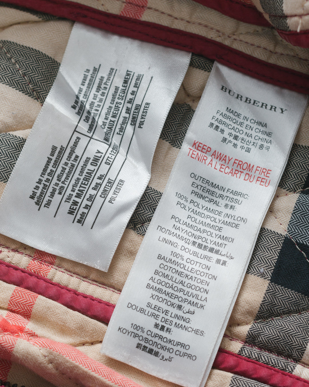*Burberry Fuchsia Quilted Zip Up Jacket