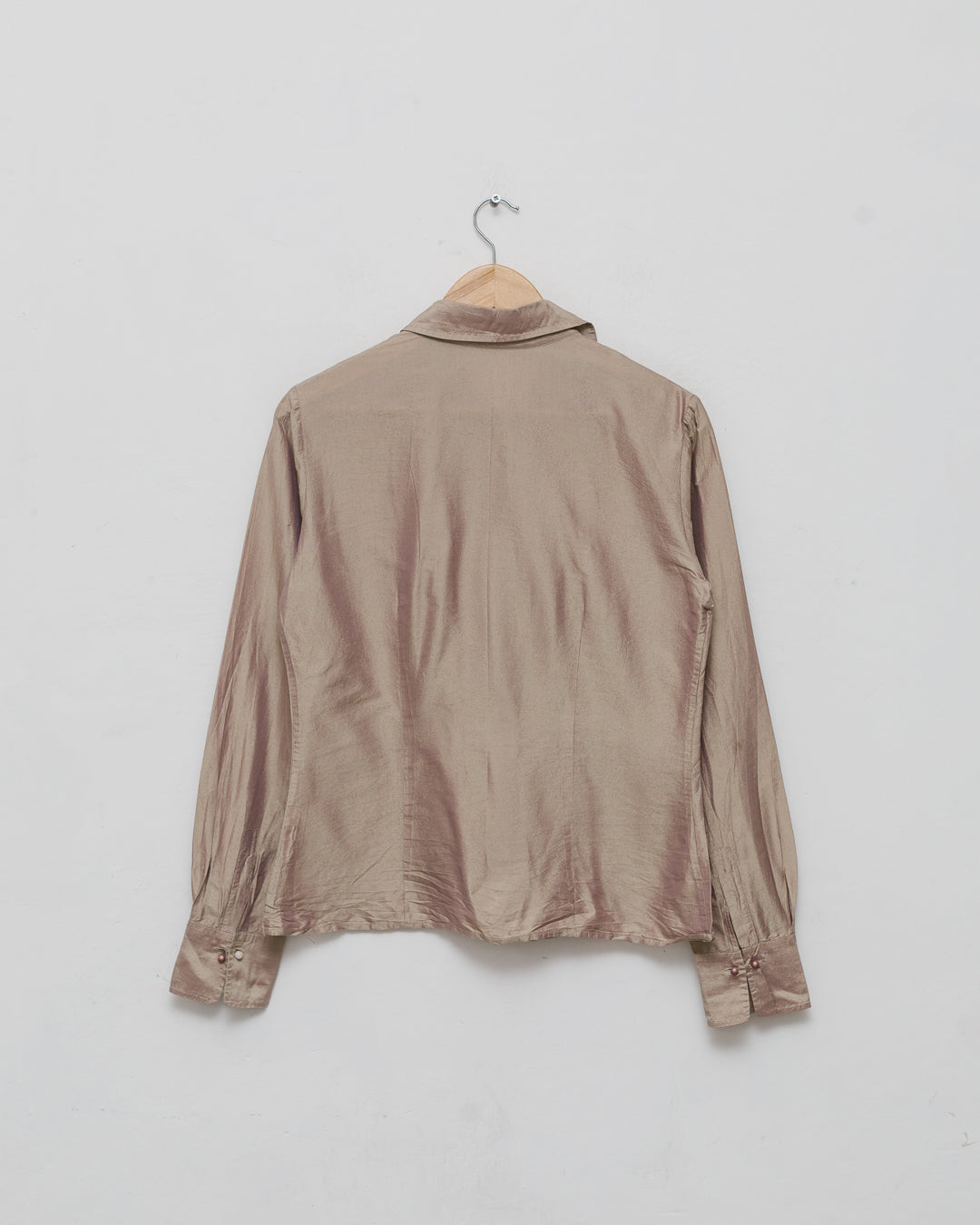 Burberry Gold Silk Button Down