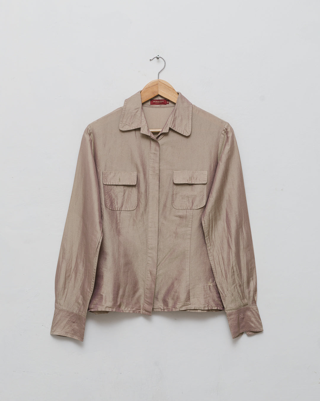 Burberry Gold Silk Button Down