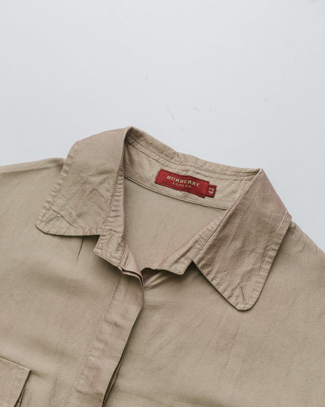 Burberry Gold Silk Button Down