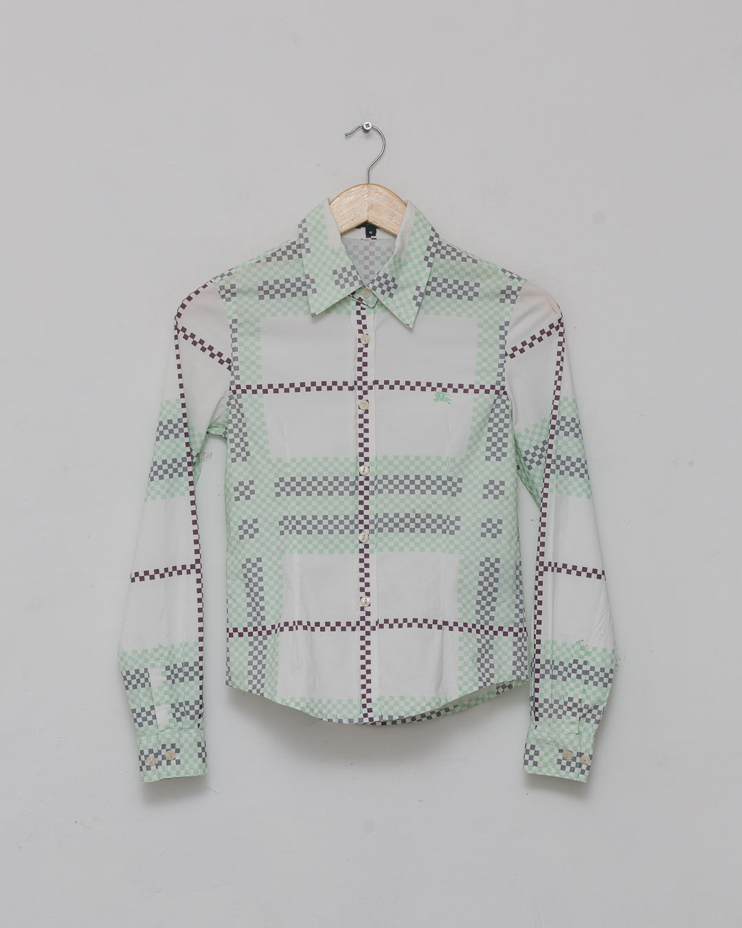 Burberry Mint Check Button Down
