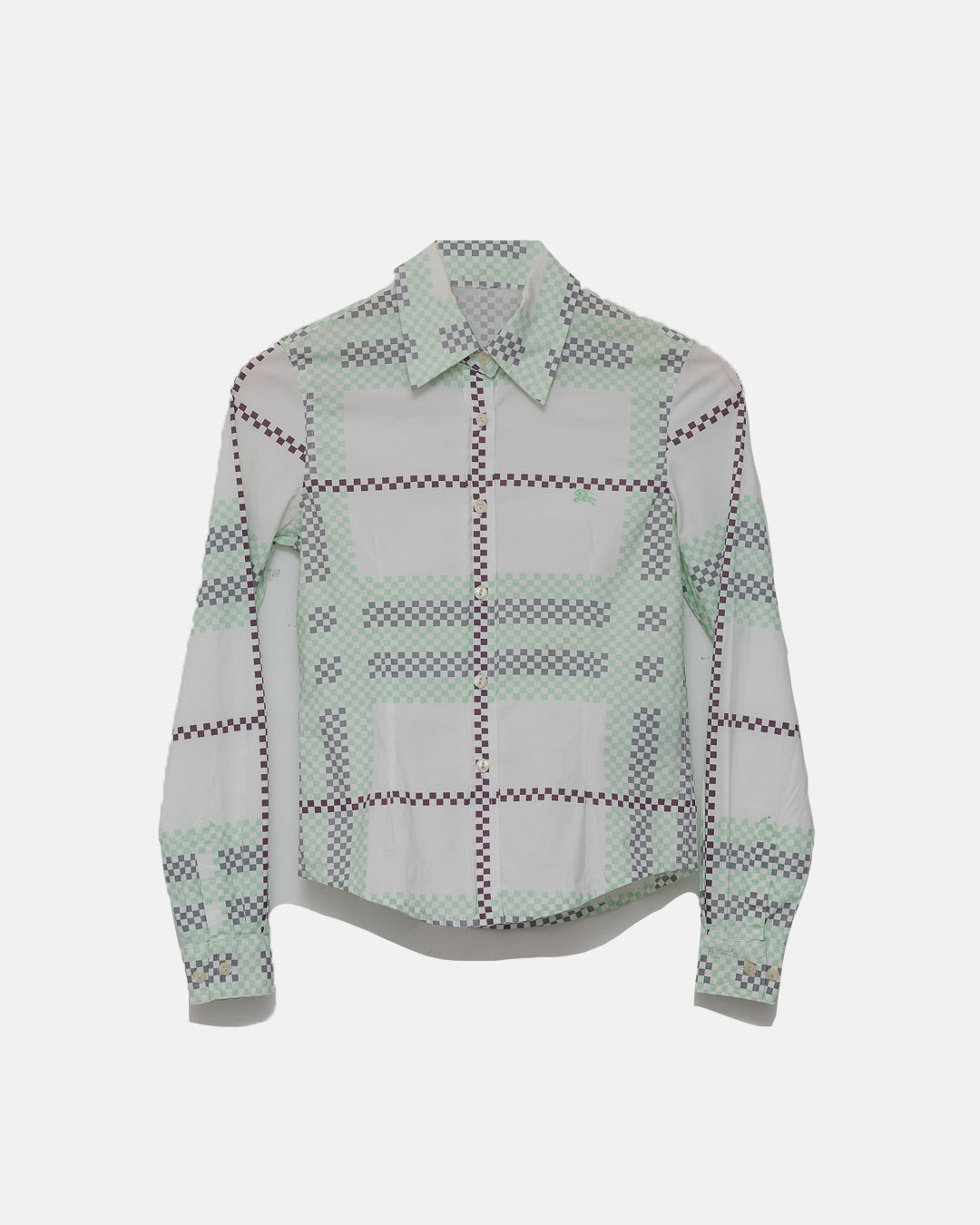 Burberry Mint Check Button Down