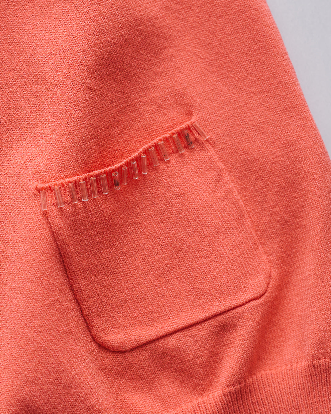 Chanel Coral Embellished Knit Top