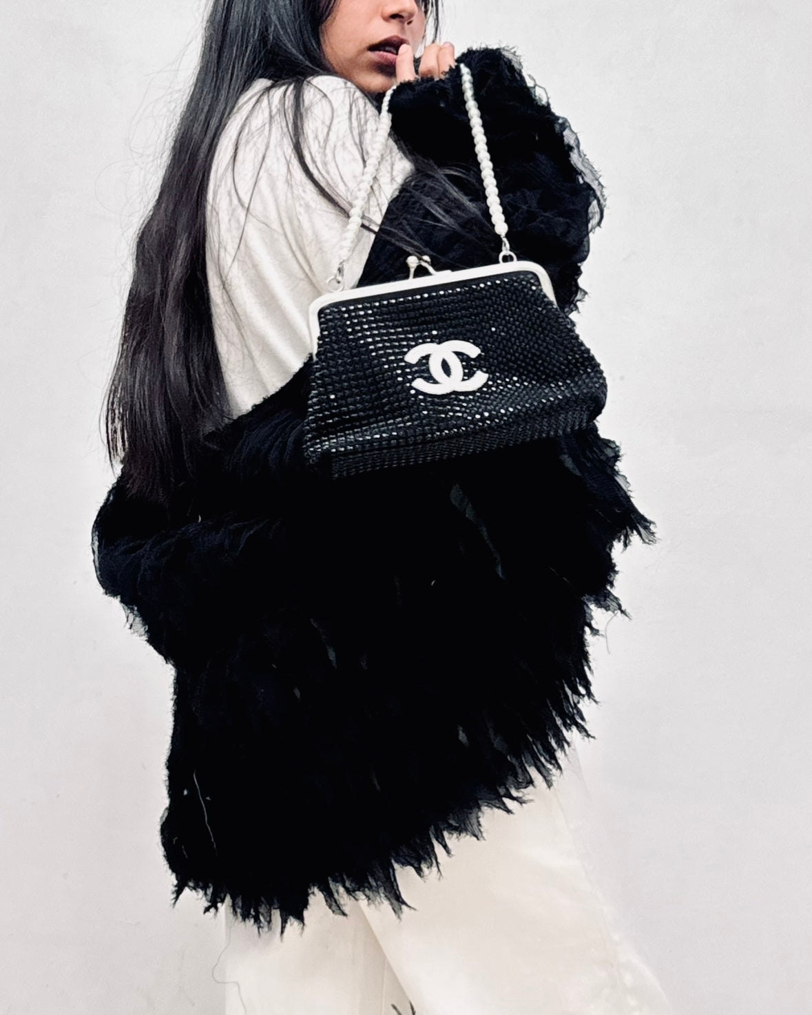 Chanel Embellished Kiss Lock Purse