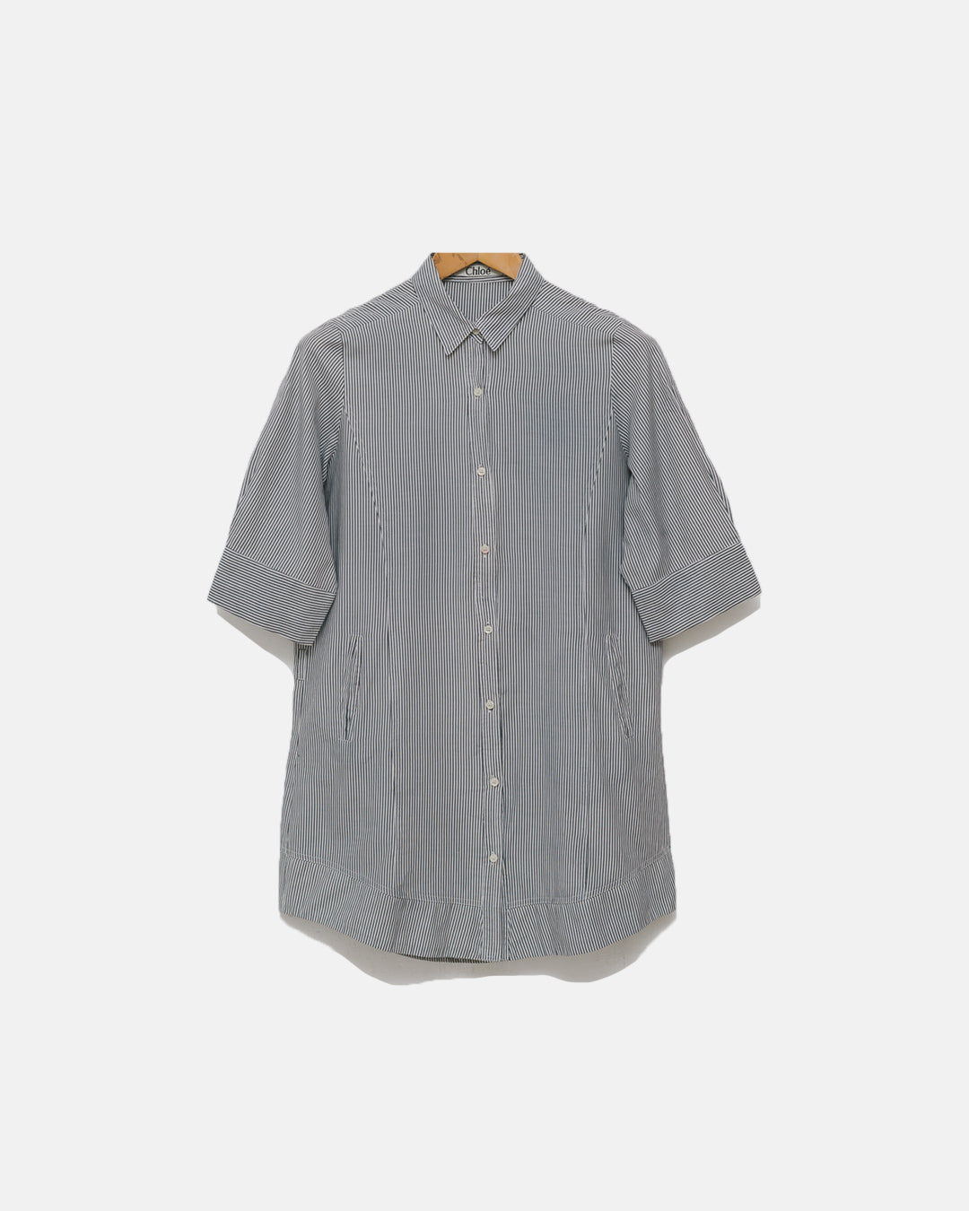 Chloé Pinstriped Long Line Button Down