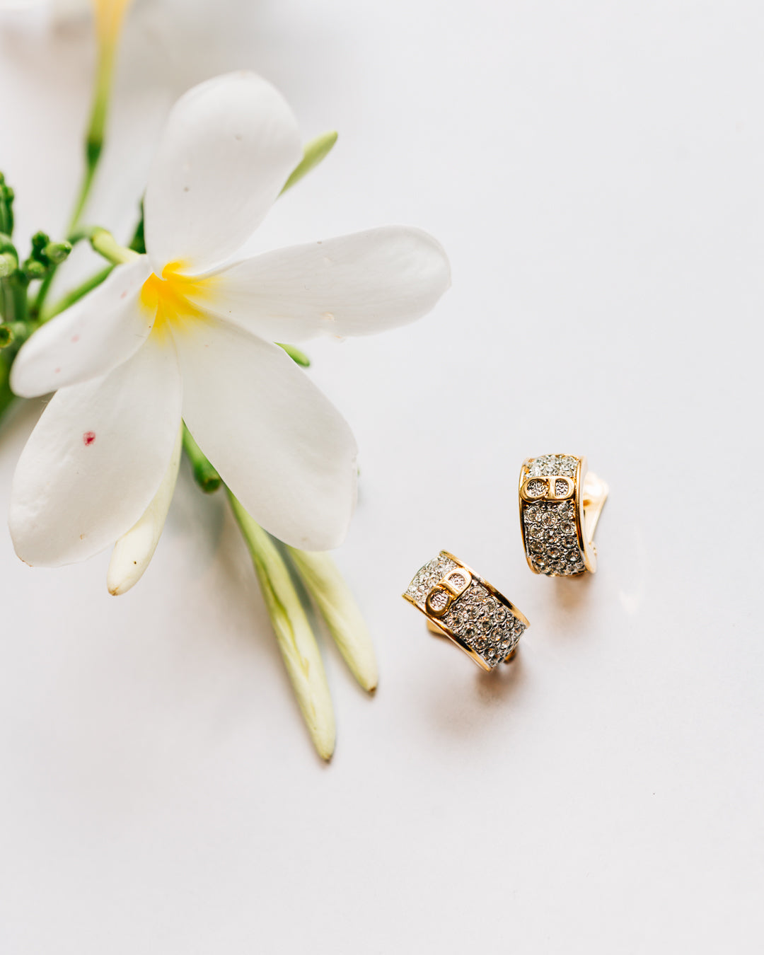 Christian Dior ‘CD’ Diamanté Clip Ons