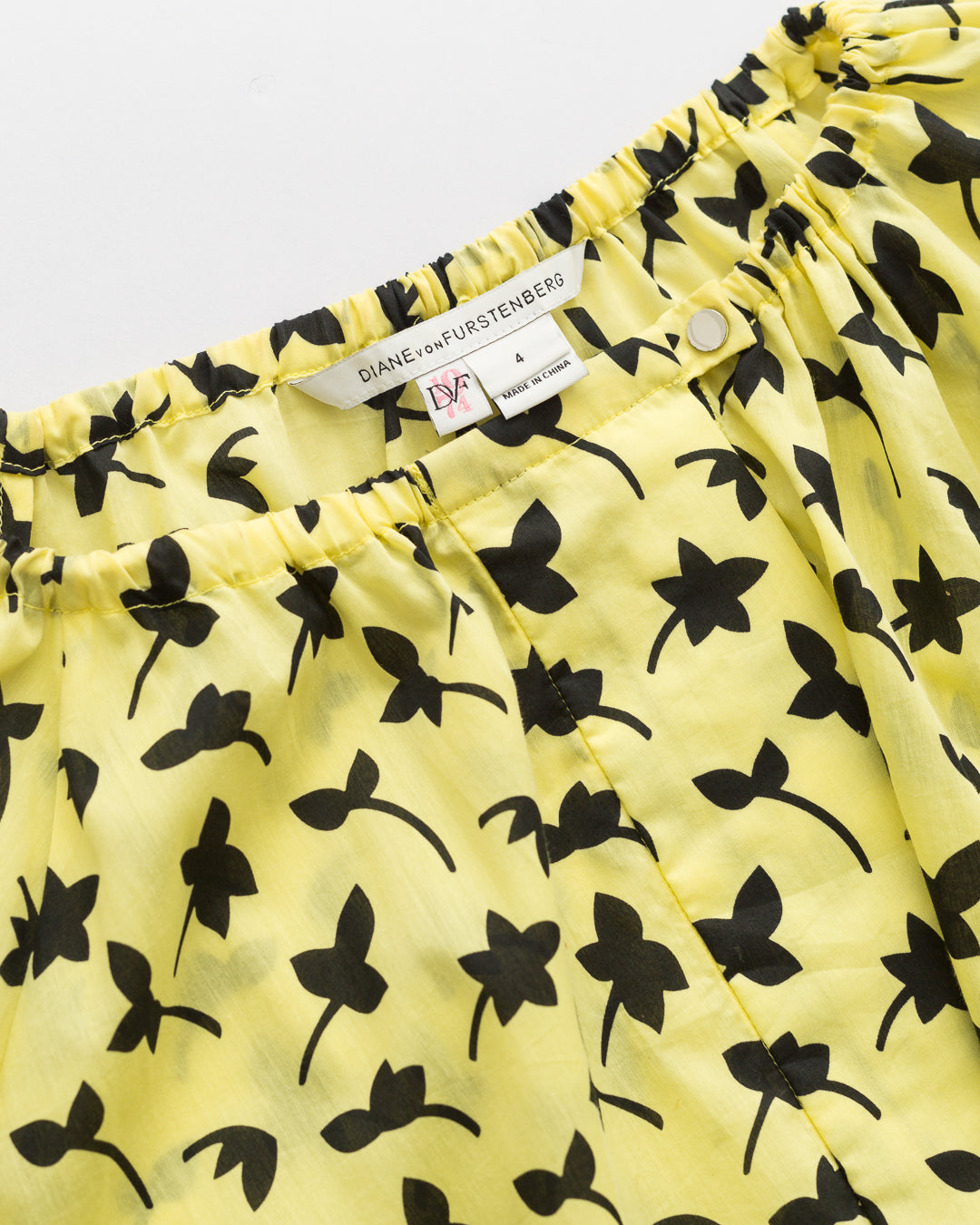 Diane von Furstenberg Printed Drawstring Long Line Top