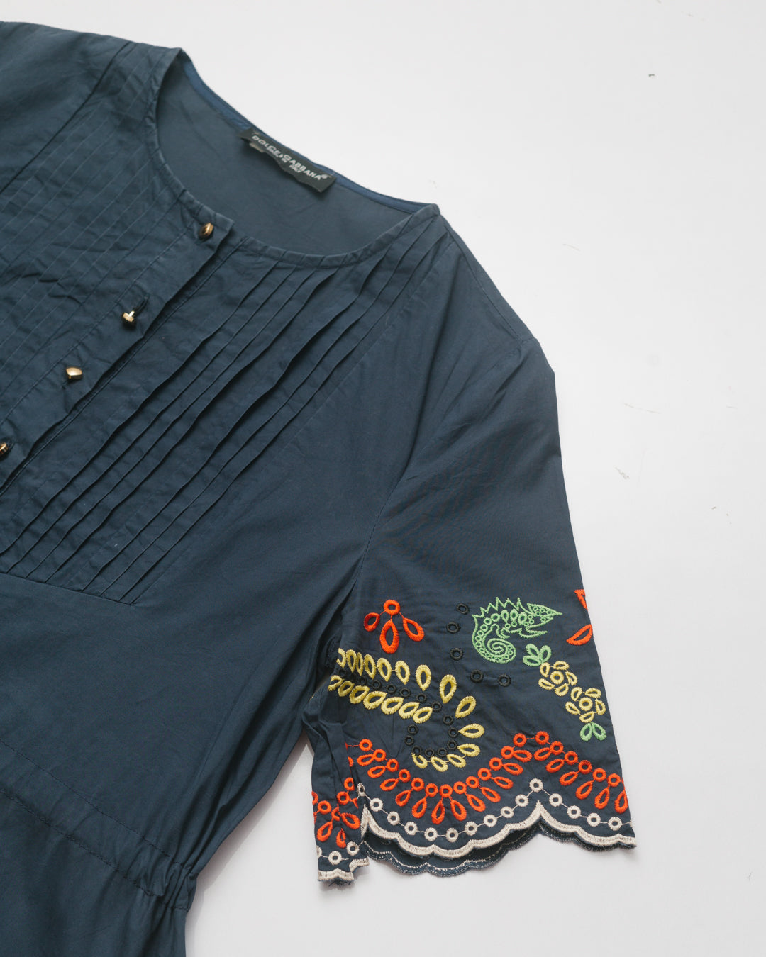 Dolce & Gabbana Embroidered Drawstring Dress
