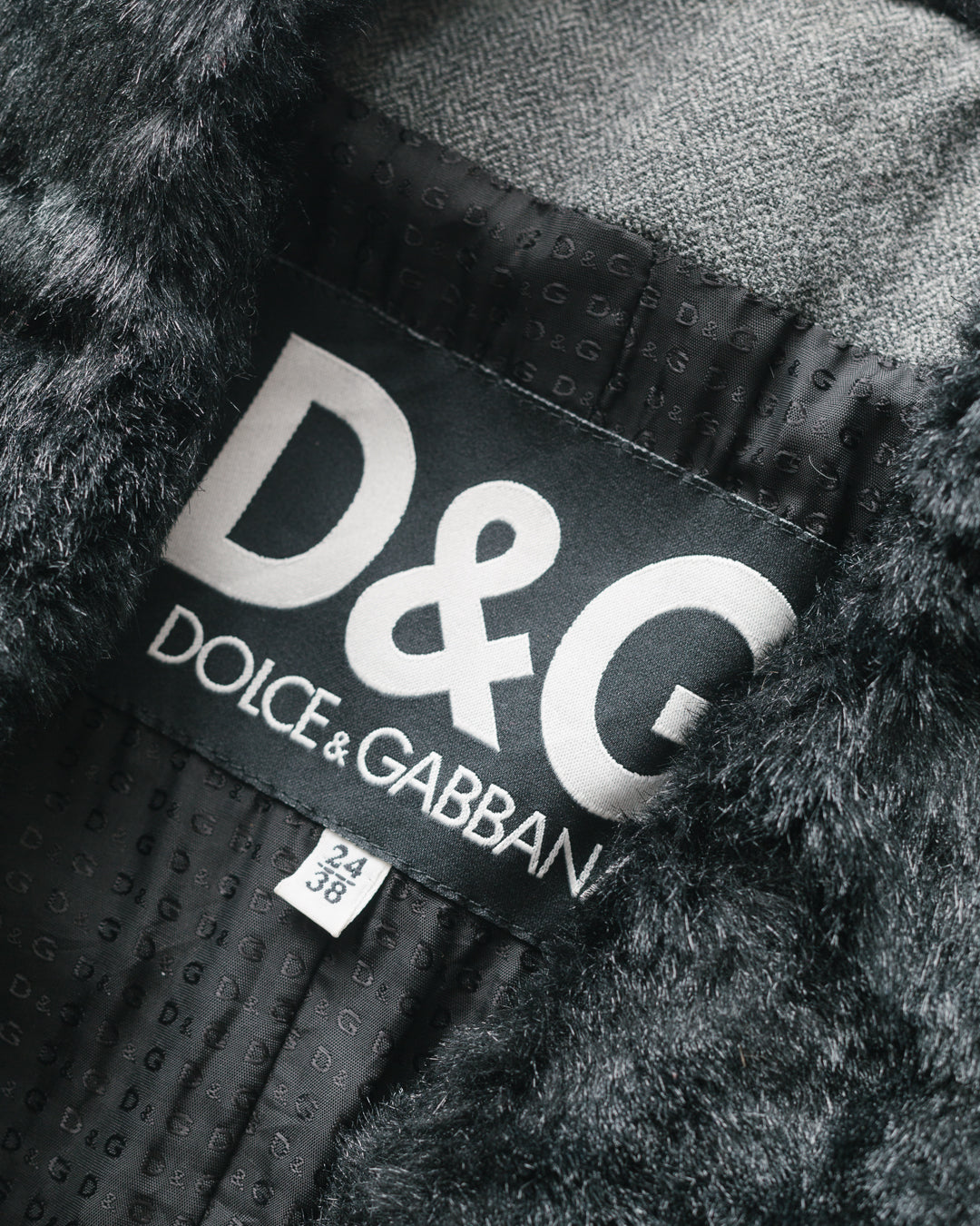 Dolce & Gabbana Faux Fur Collar Jacket