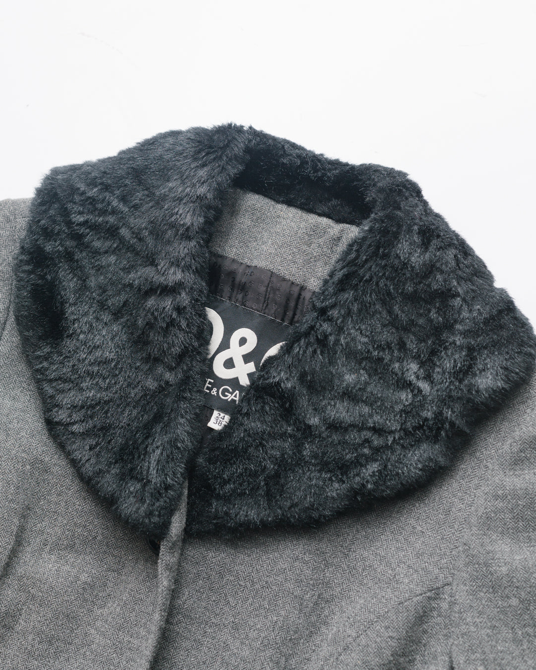 Dolce & Gabbana Faux Fur Collar Jacket