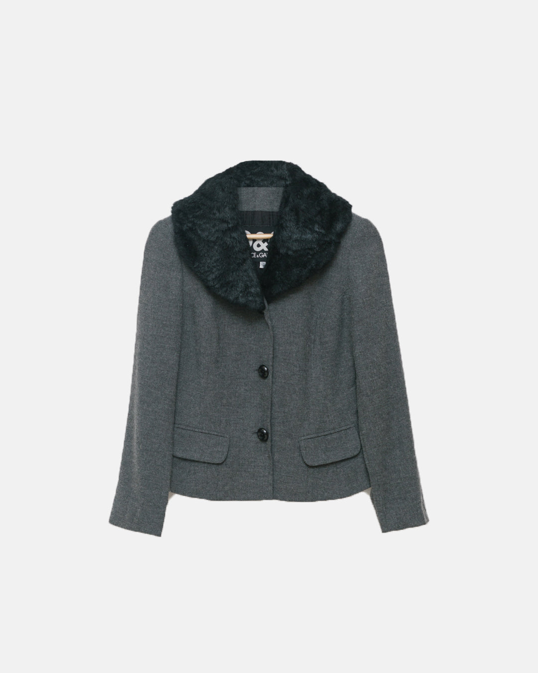 Dolce & Gabbana Faux Fur Collar Jacket