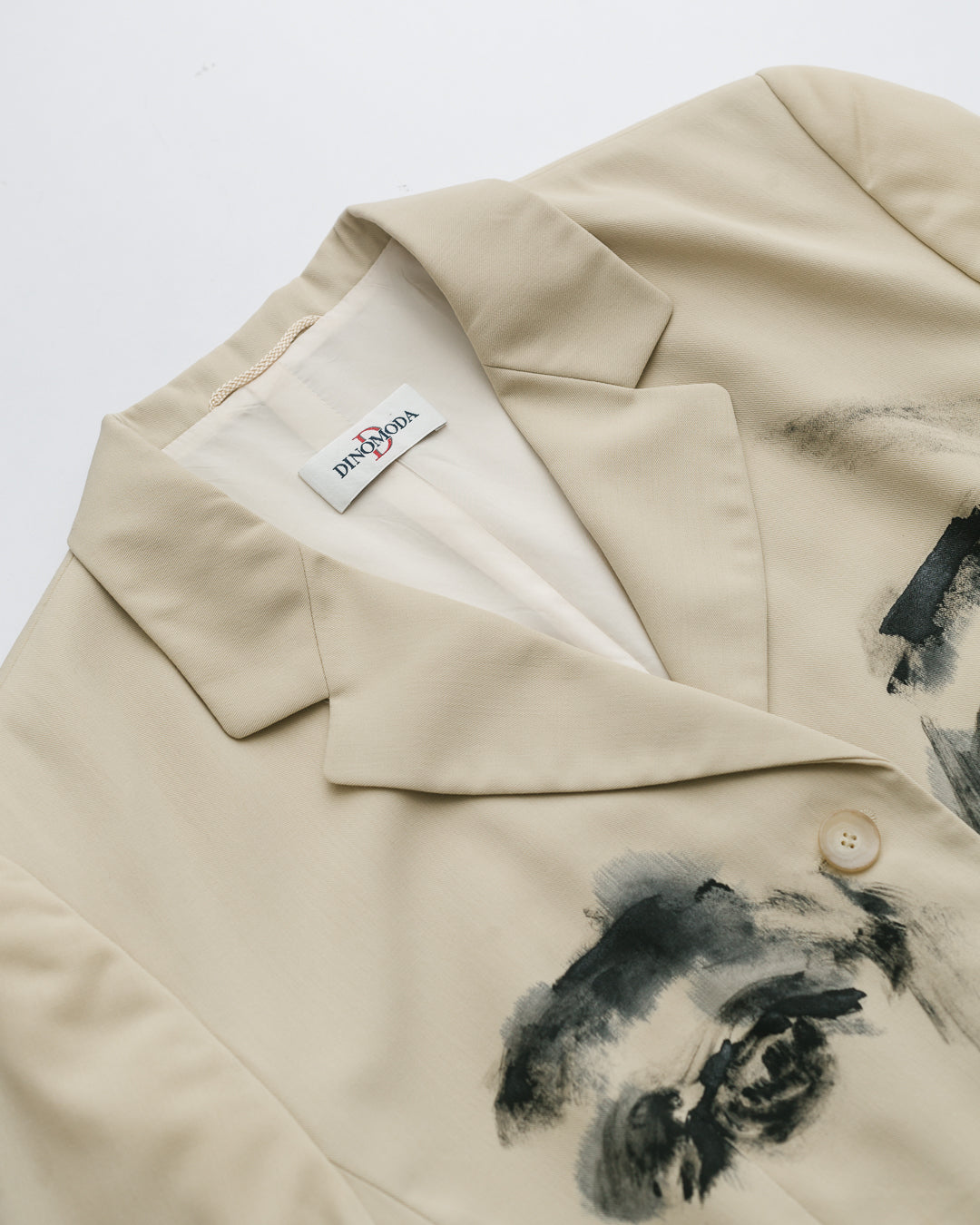 Ecru Handpainted Portrait Blazer