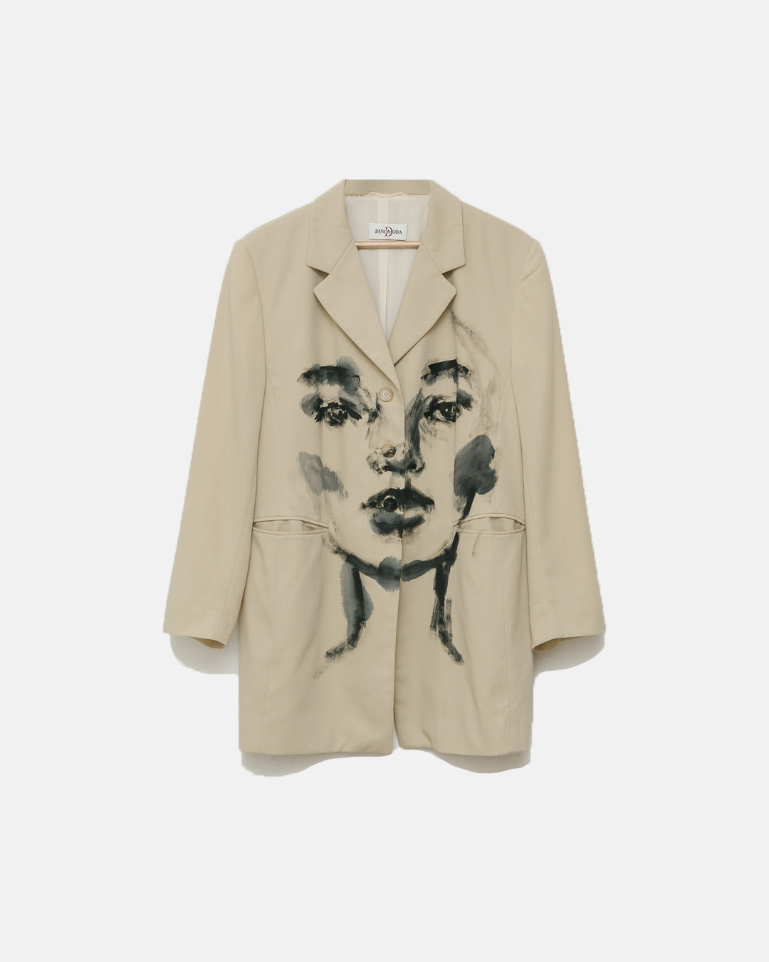 Ecru Handpainted Portrait Blazer