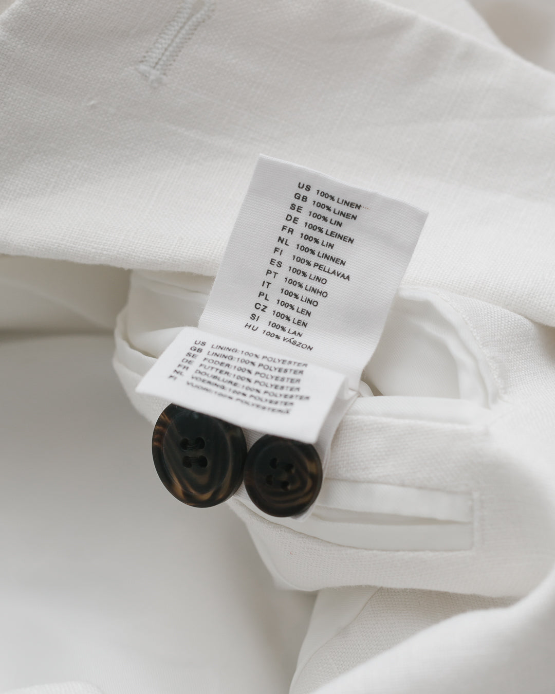 Eggshell White Handpainted Portrait Linen Blazer