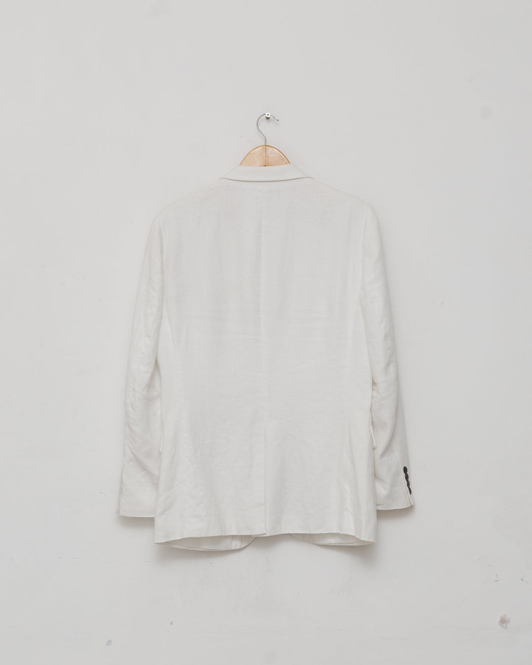 Eggshell White Handpainted Portrait Linen Blazer
