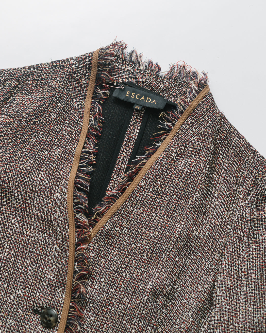 Escada Linen Blend Textured Blazer