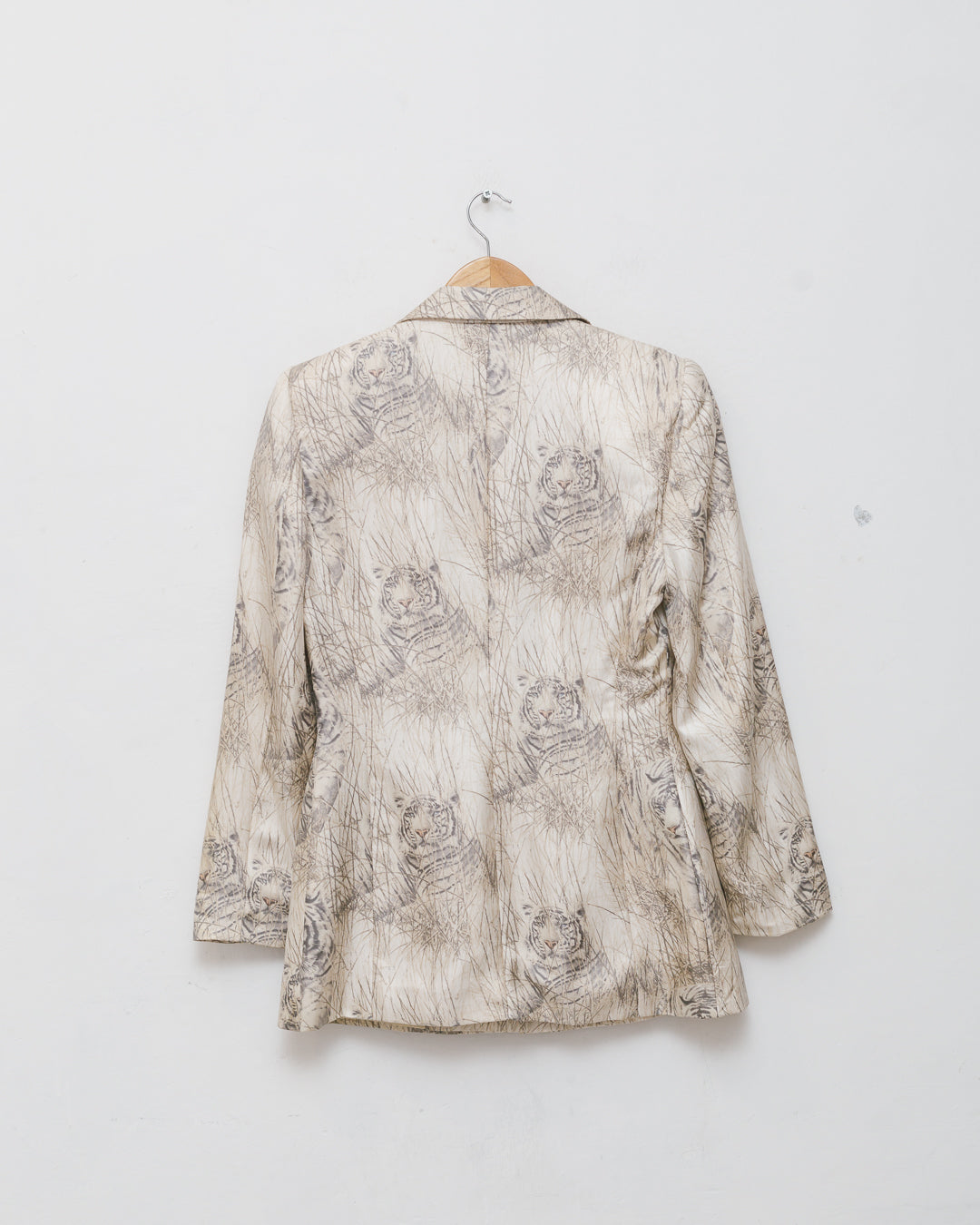 Escada Silk Tiger Camo Print Blazer