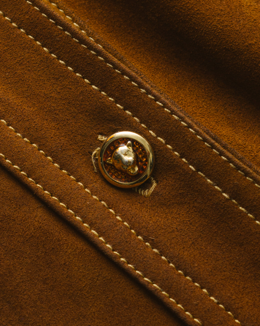 Escada Tan Goat Skin Cropped Shacket