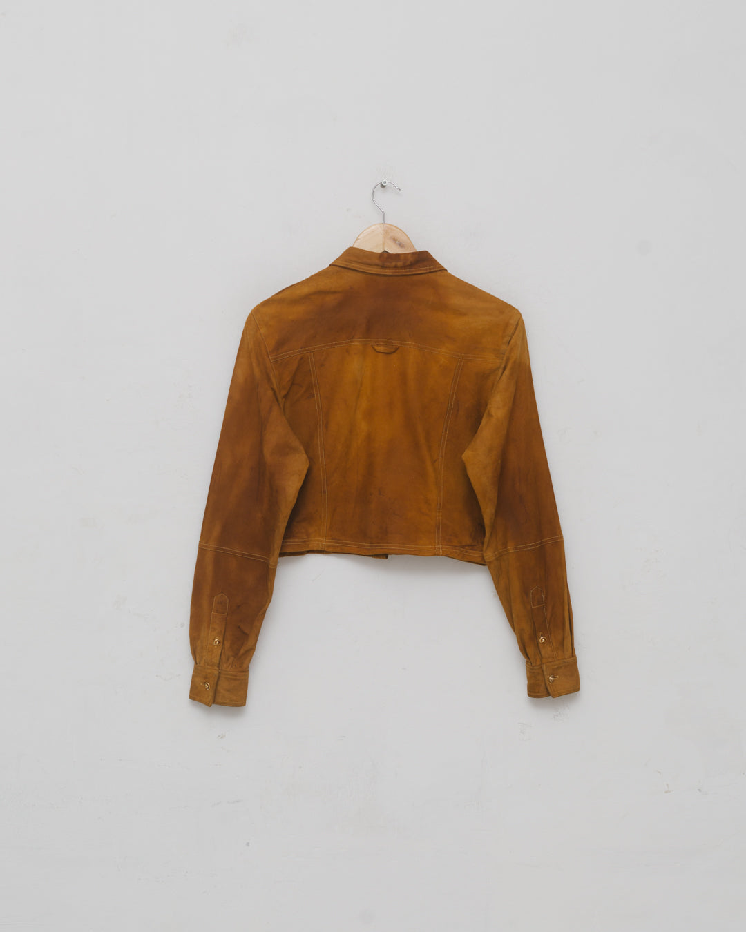 Escada Tan Goat Skin Cropped Shacket