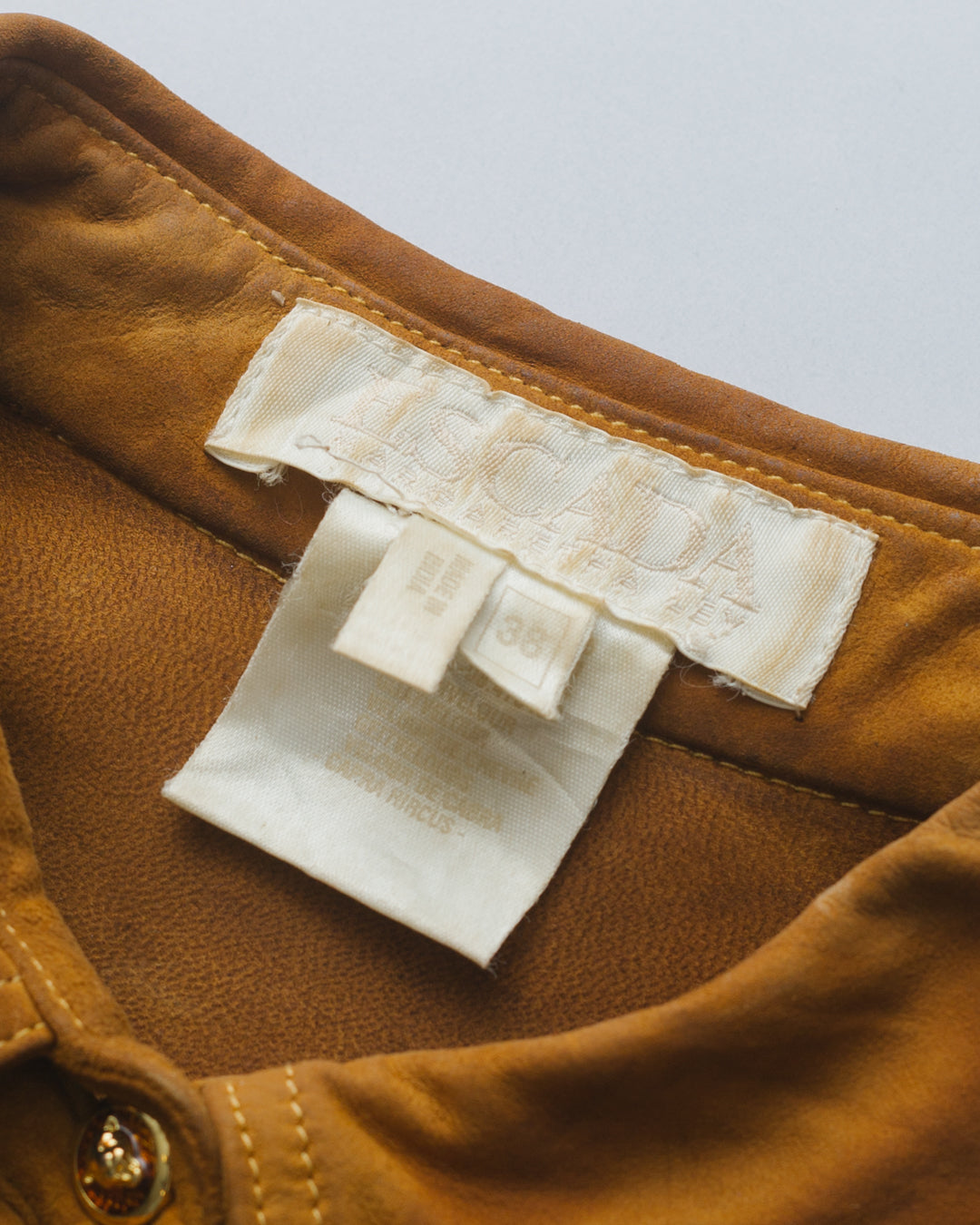 Escada Tan Goat Skin Cropped Shacket