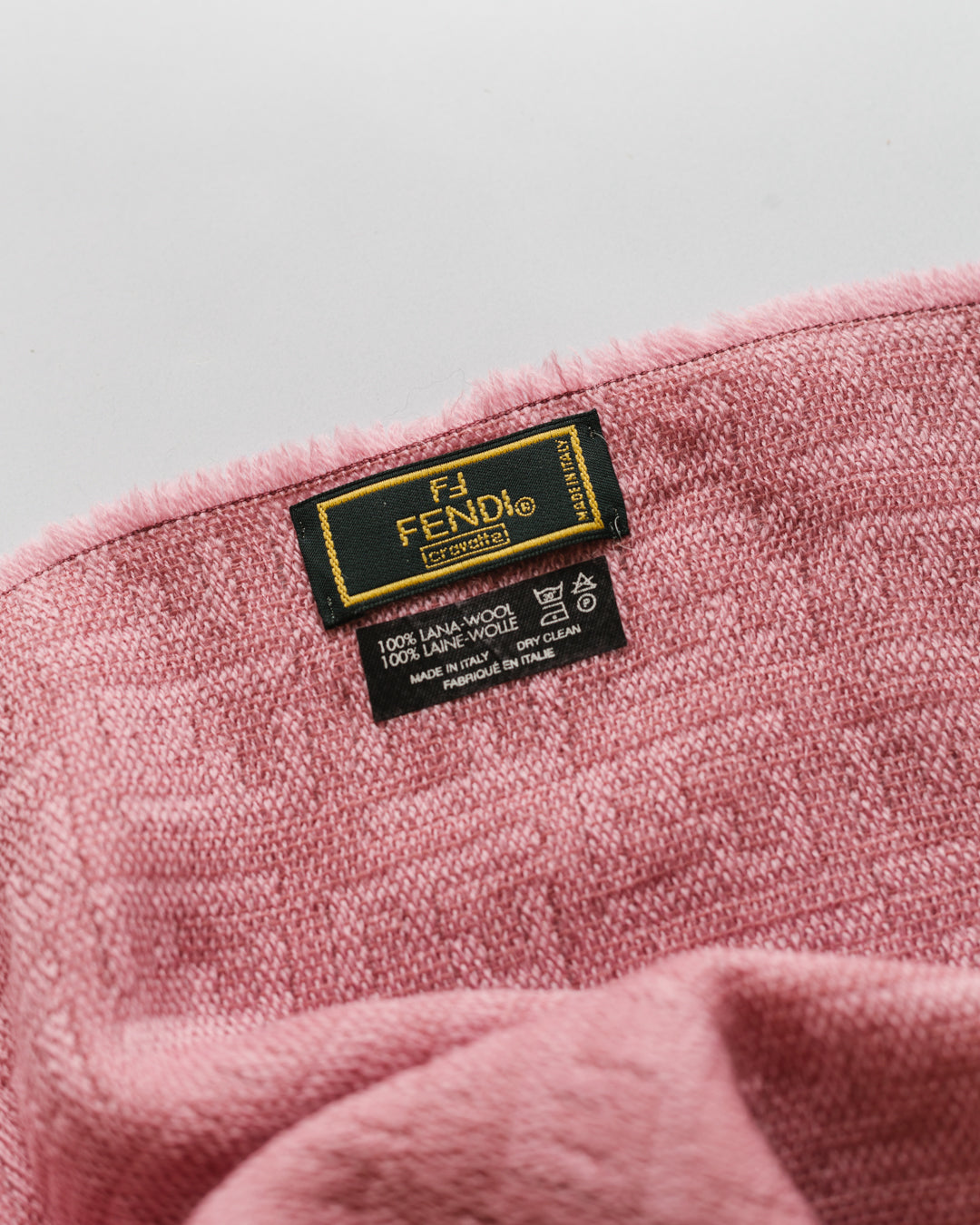 Fendi Salmon Pink Monogram Wool Scarf