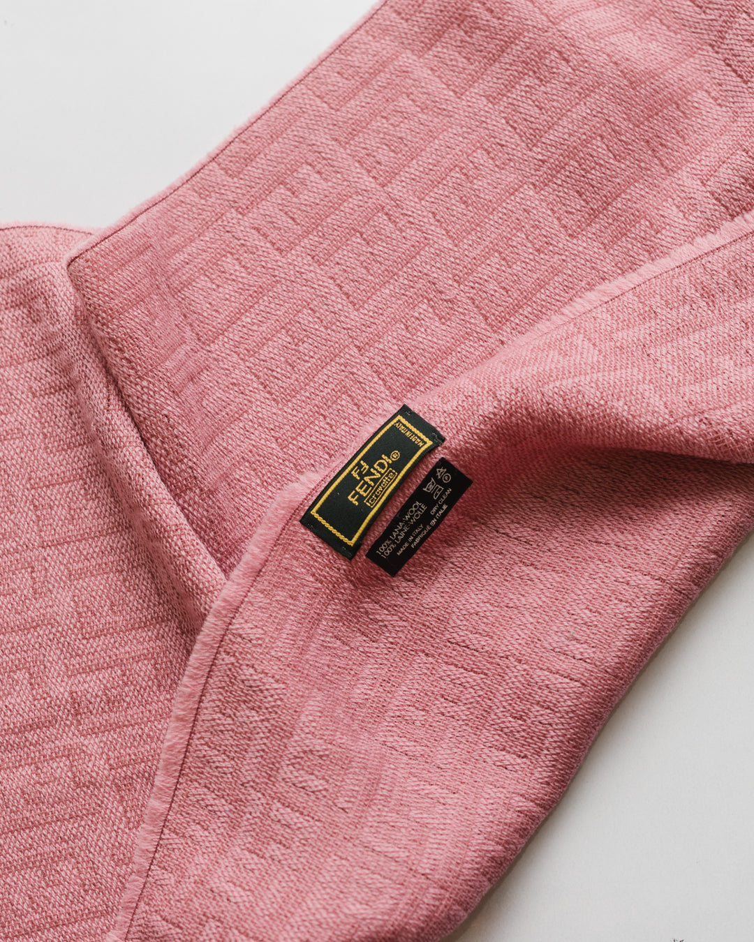 Fendi Salmon Pink Monogram Wool Scarf