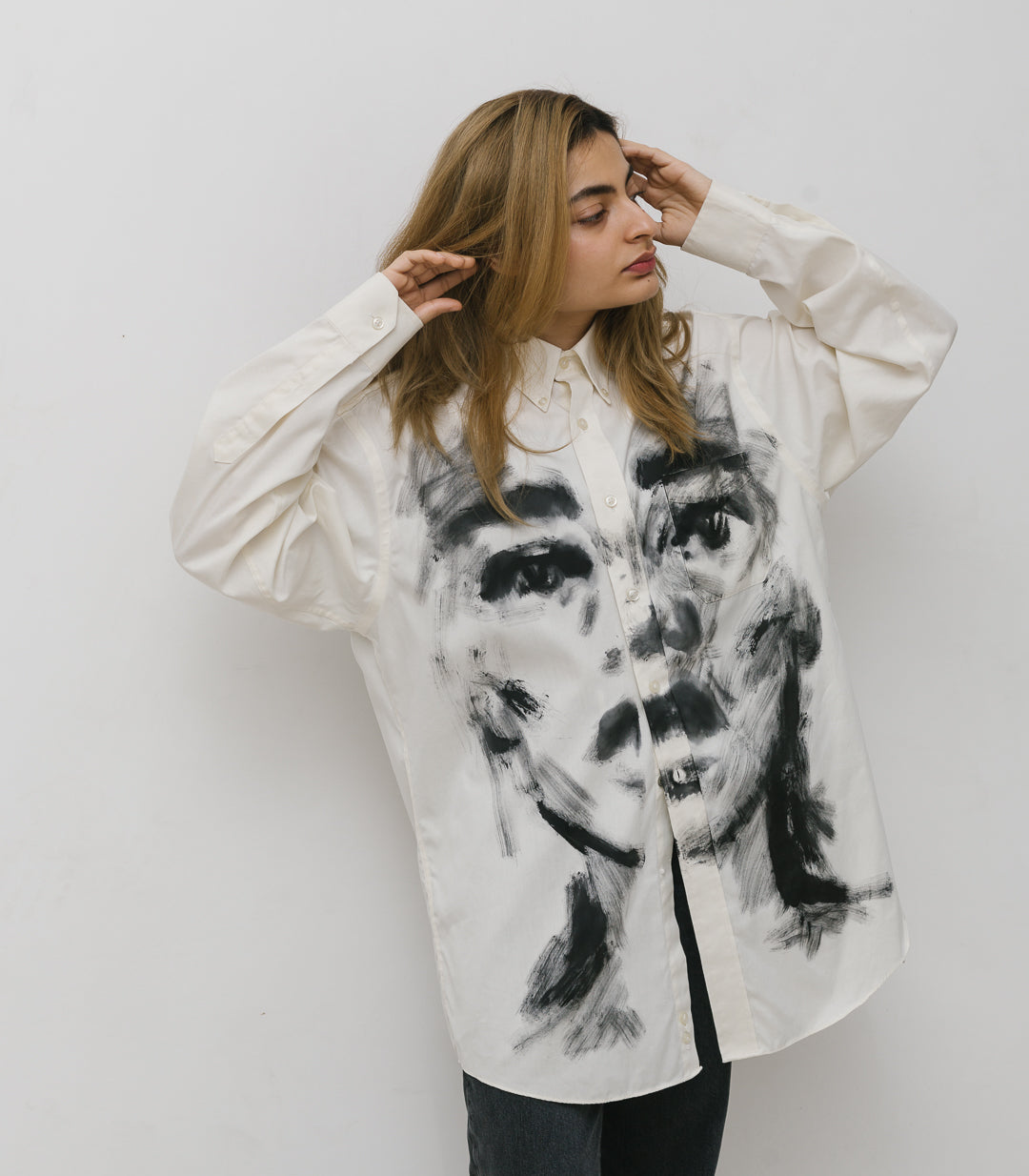 Handpainted Portrait Button Down