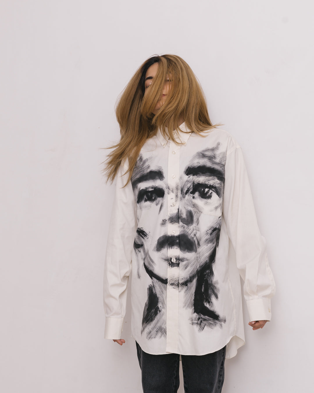 Handpainted Portrait Button Down