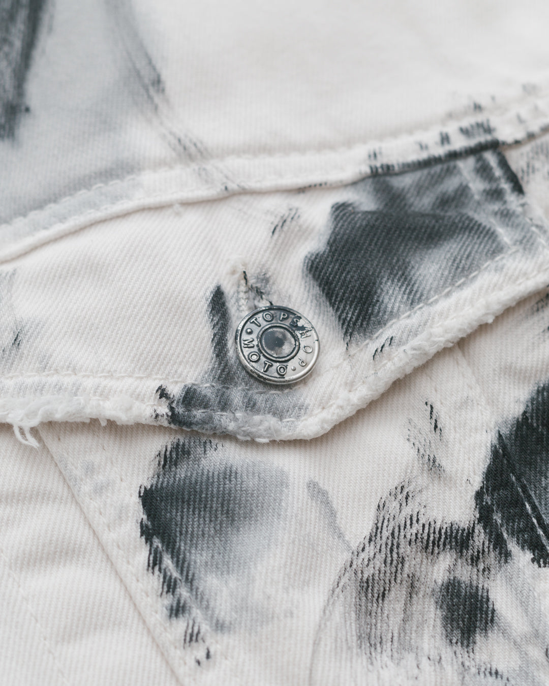 Handpainted Portrait Distressed Denim Jacket