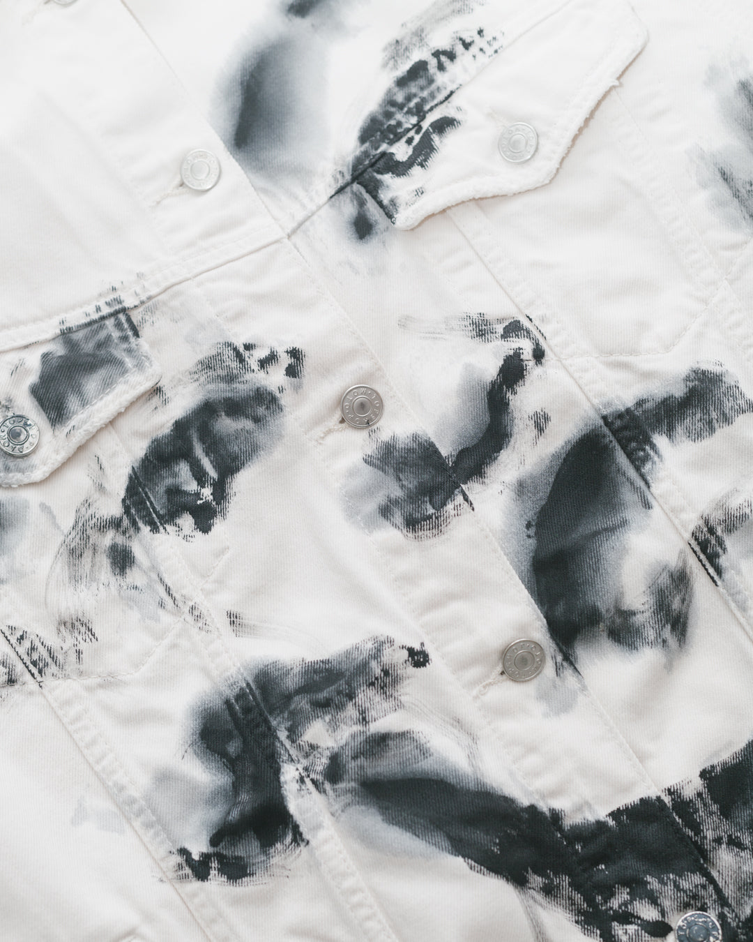 Handpainted Portrait Distressed Denim Jacket