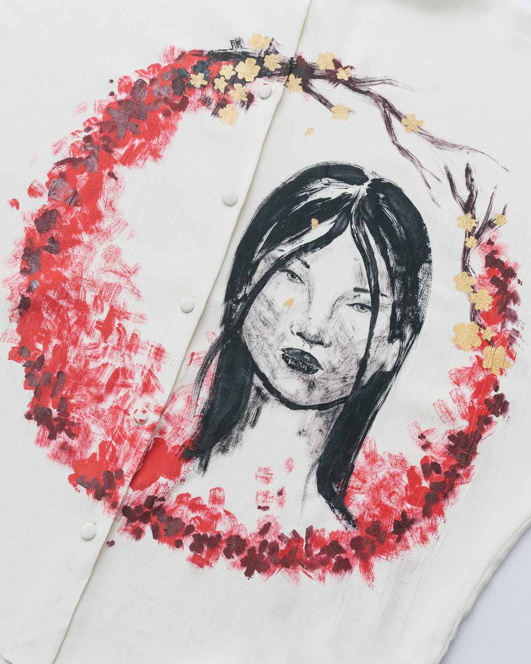 Handpainted ‘Spring is here’ Portrait Shirt